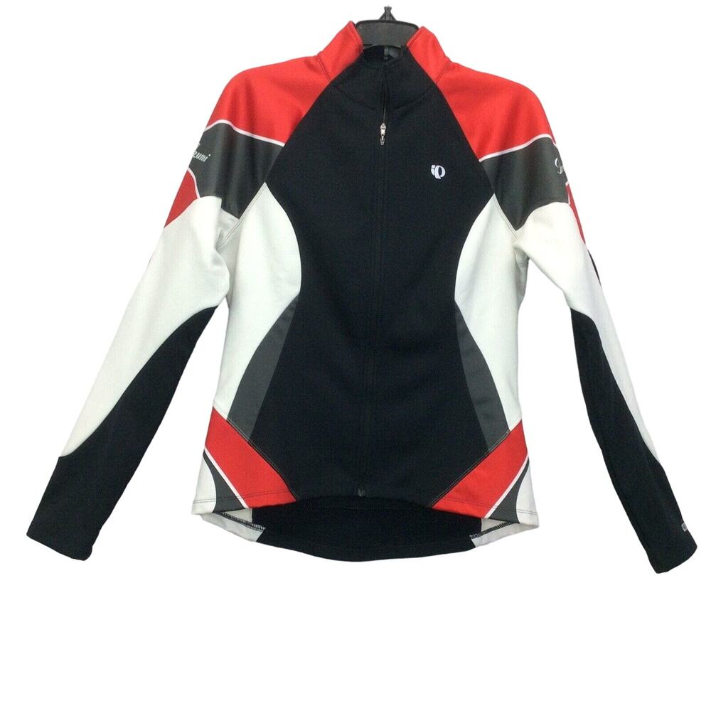 Pearl Izumi Elite Cycling Jacket Women's Size M Red/Black White Full Zip Lined